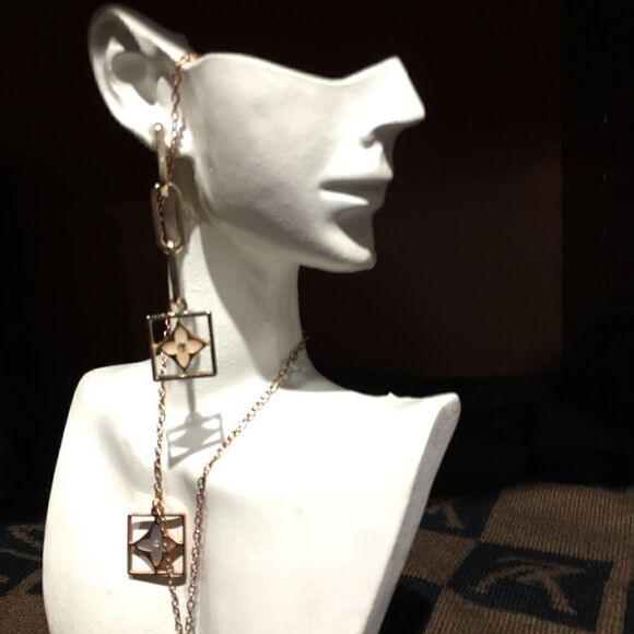 Designer Stainless Steel Rose Color Necklace - Picture 1 of 12